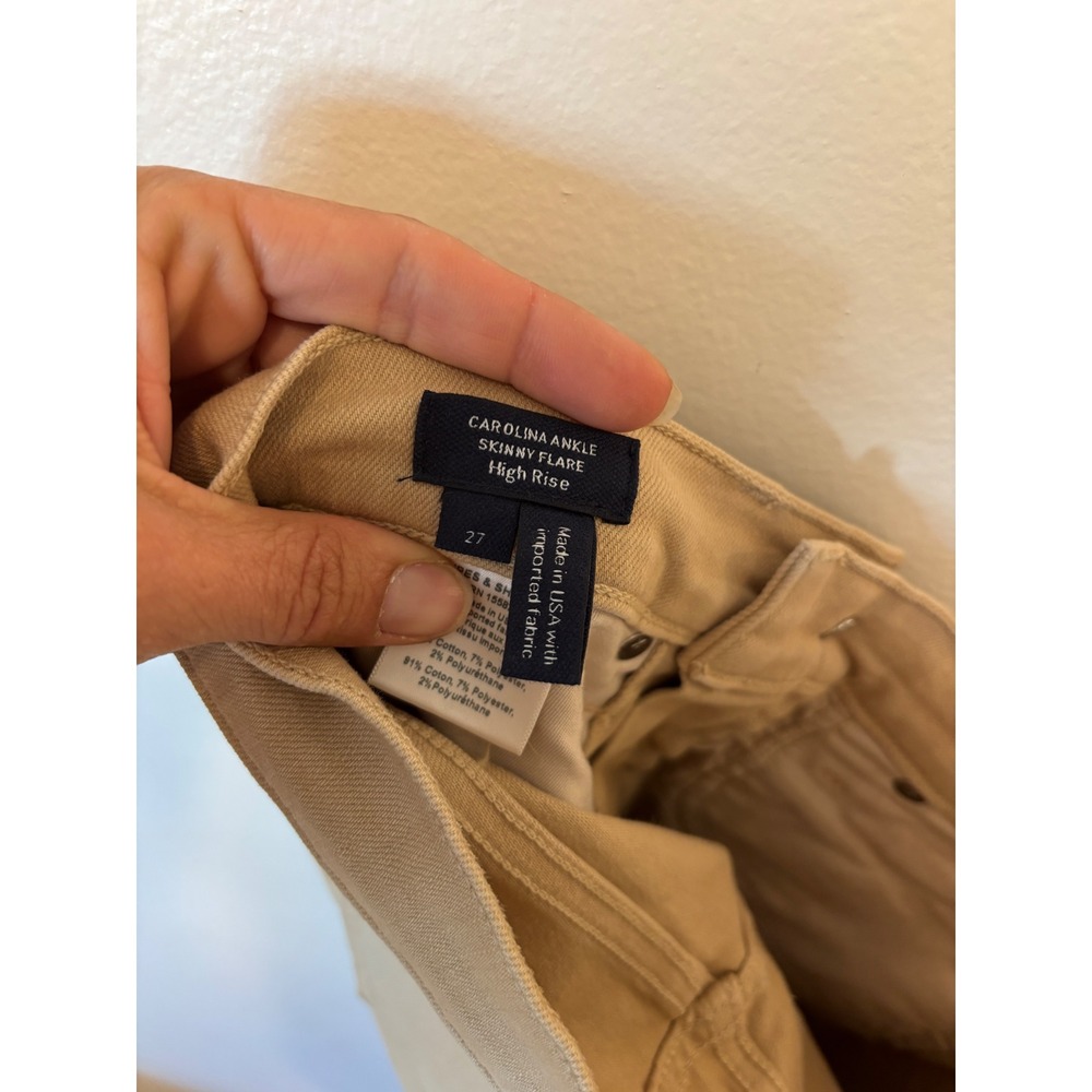 Veronica Beard Carolina Ankle Skinny Flare‎ Jeans Tan Khaki High Rise Size 27 - Picture 5 of 6